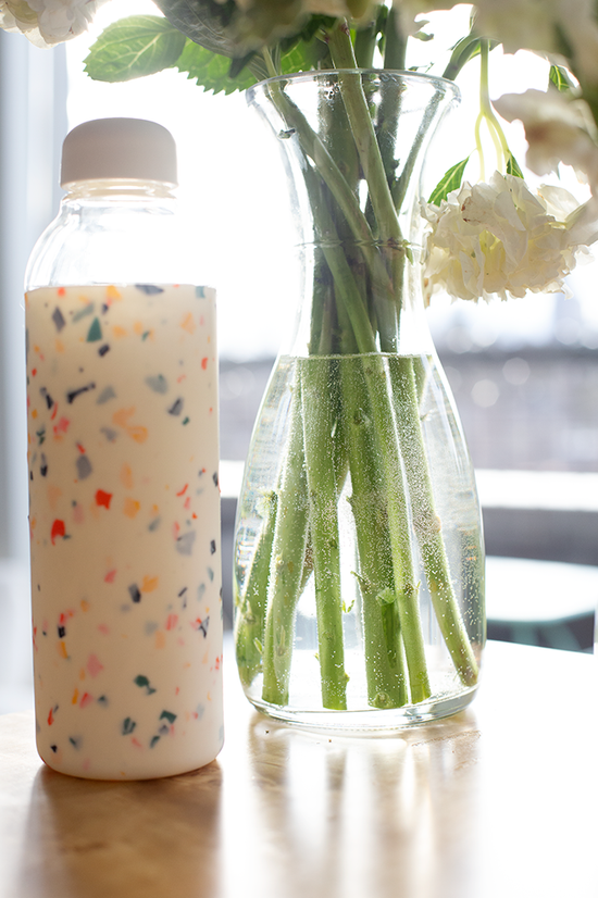 Insulated Glass Water Thermos - white