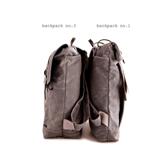 Backpack no. 3 and no. 1