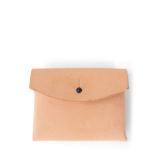 Leather Button Pouch - Veg Tan