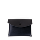 Leather Button Pouch - Black