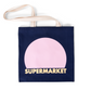 SUPERMARKET TOTE - navy pink bubble